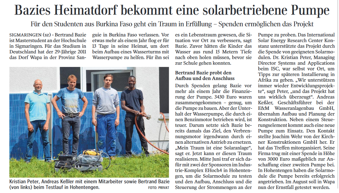 gemeinsam für Wapa Solarenergie gemeinsam für Wapa Solarenergie